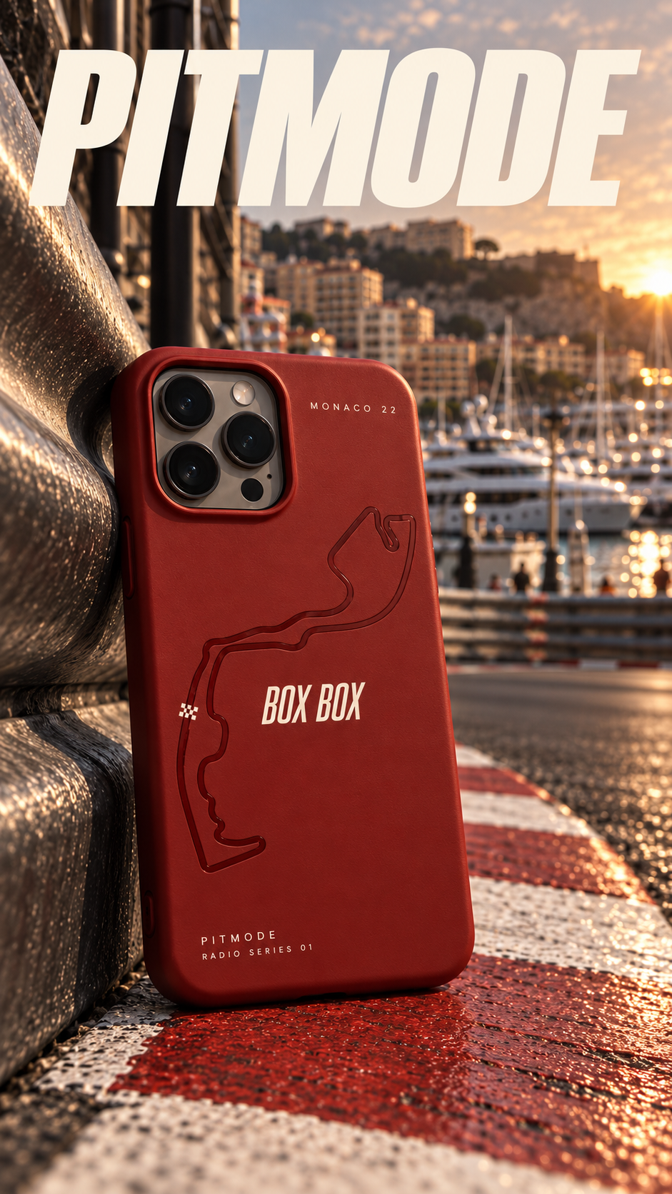 PITMODE Radio Series 01 case — BOX BOX, MONACO 22